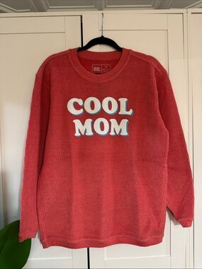 BE Cool Mom Corded Sweatshirt - Coral Red